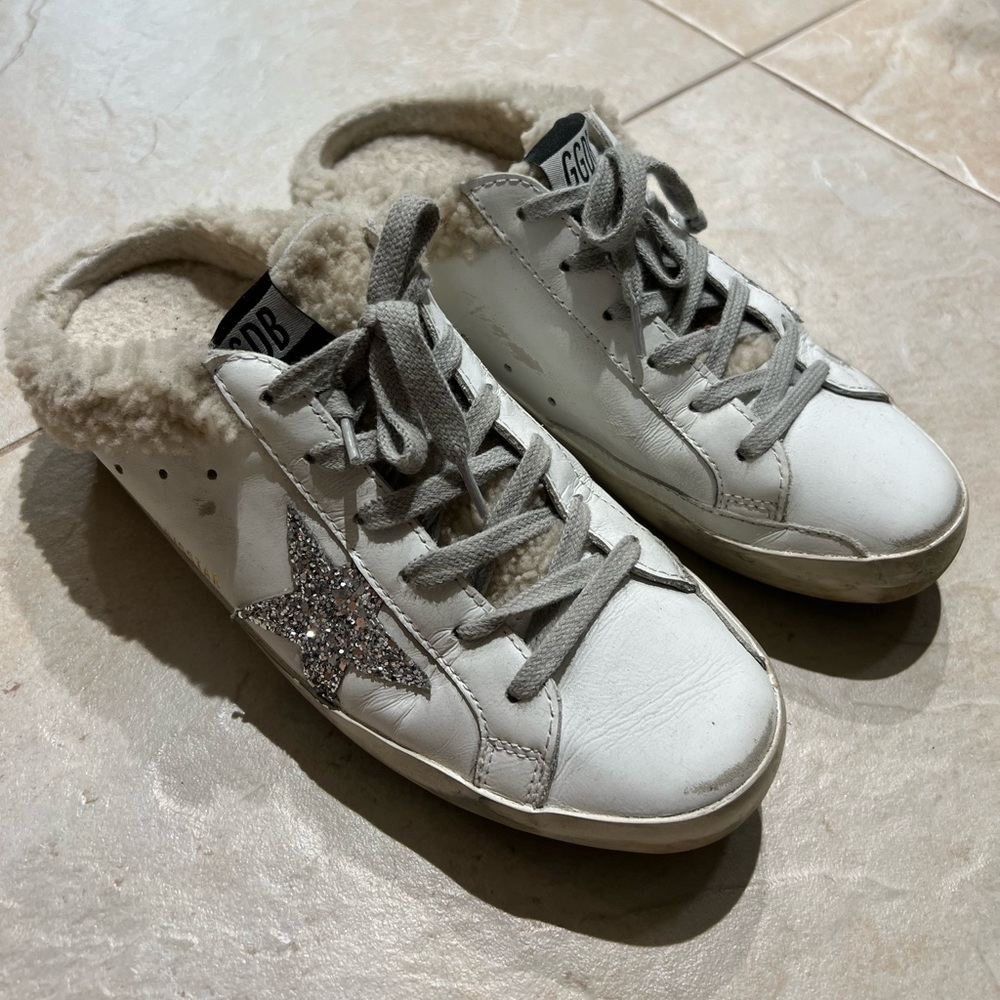 Golden Goose Super-Star Shearling Lined Sneaker Mules